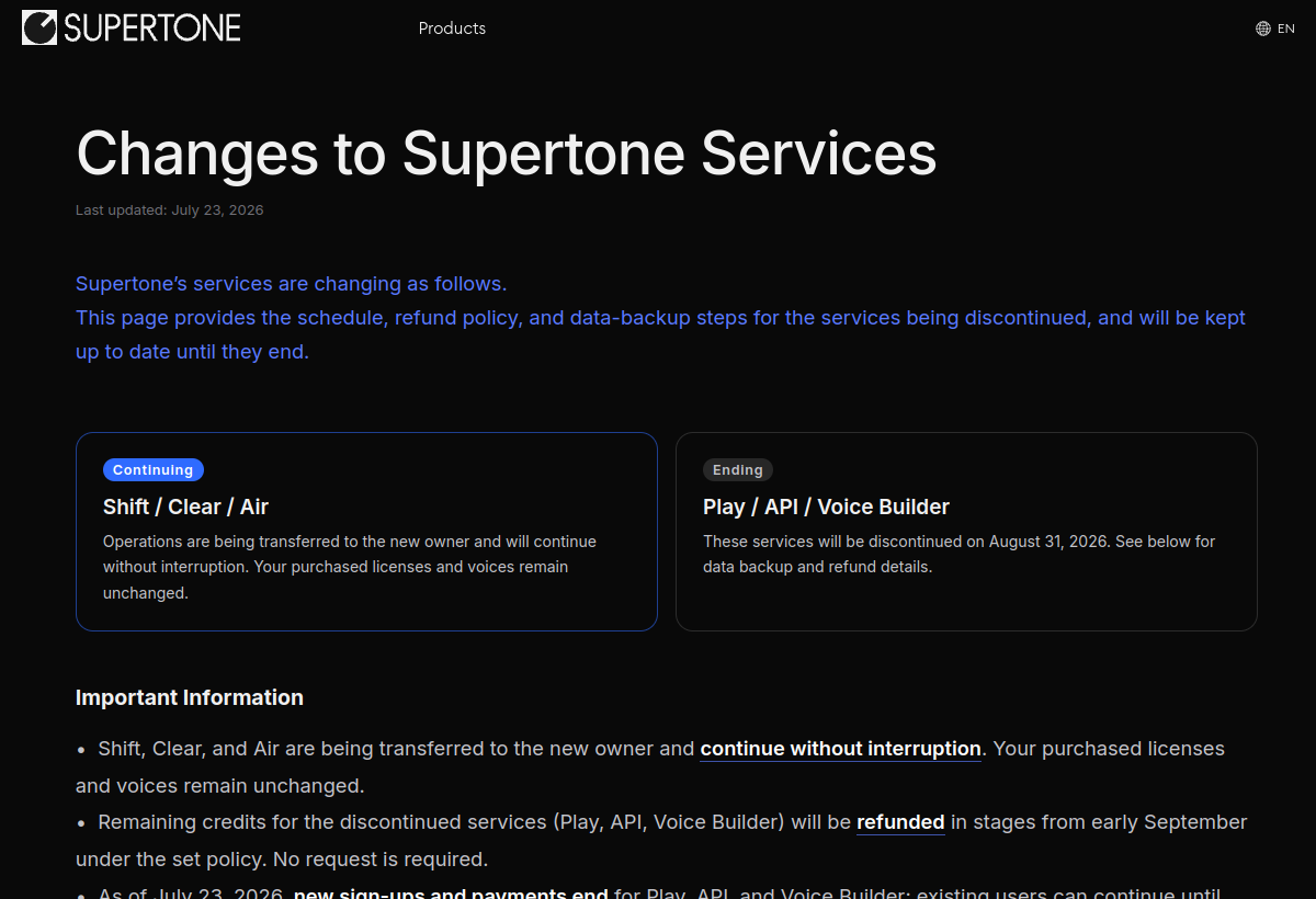 Supertone screenshot