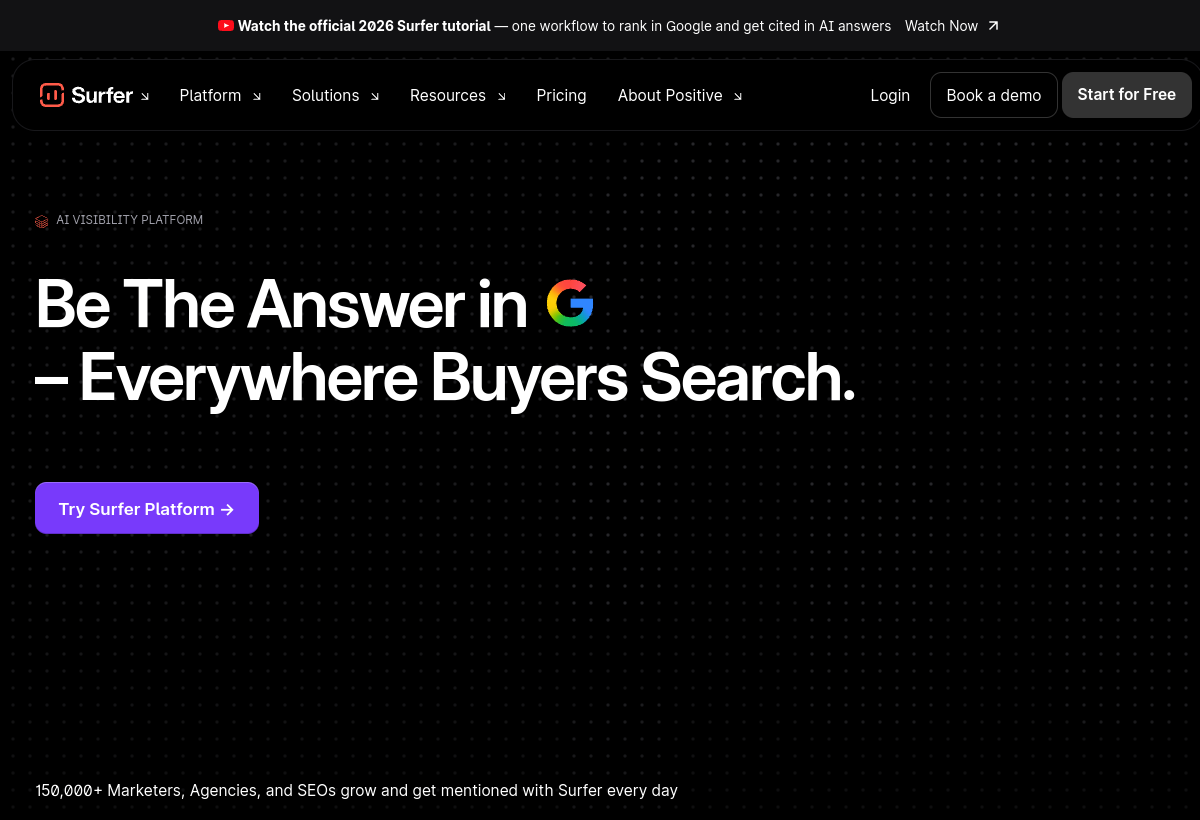 Surfer SEO screenshot