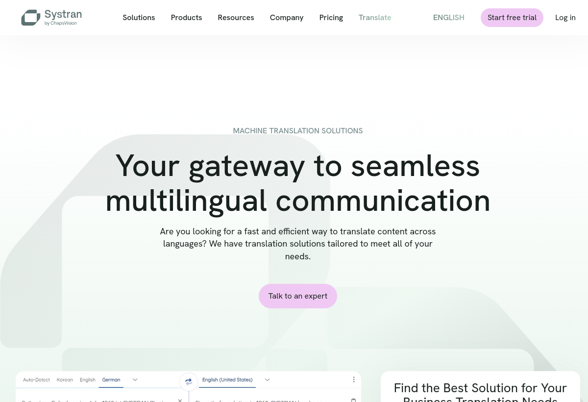 SYSTRAN screenshot