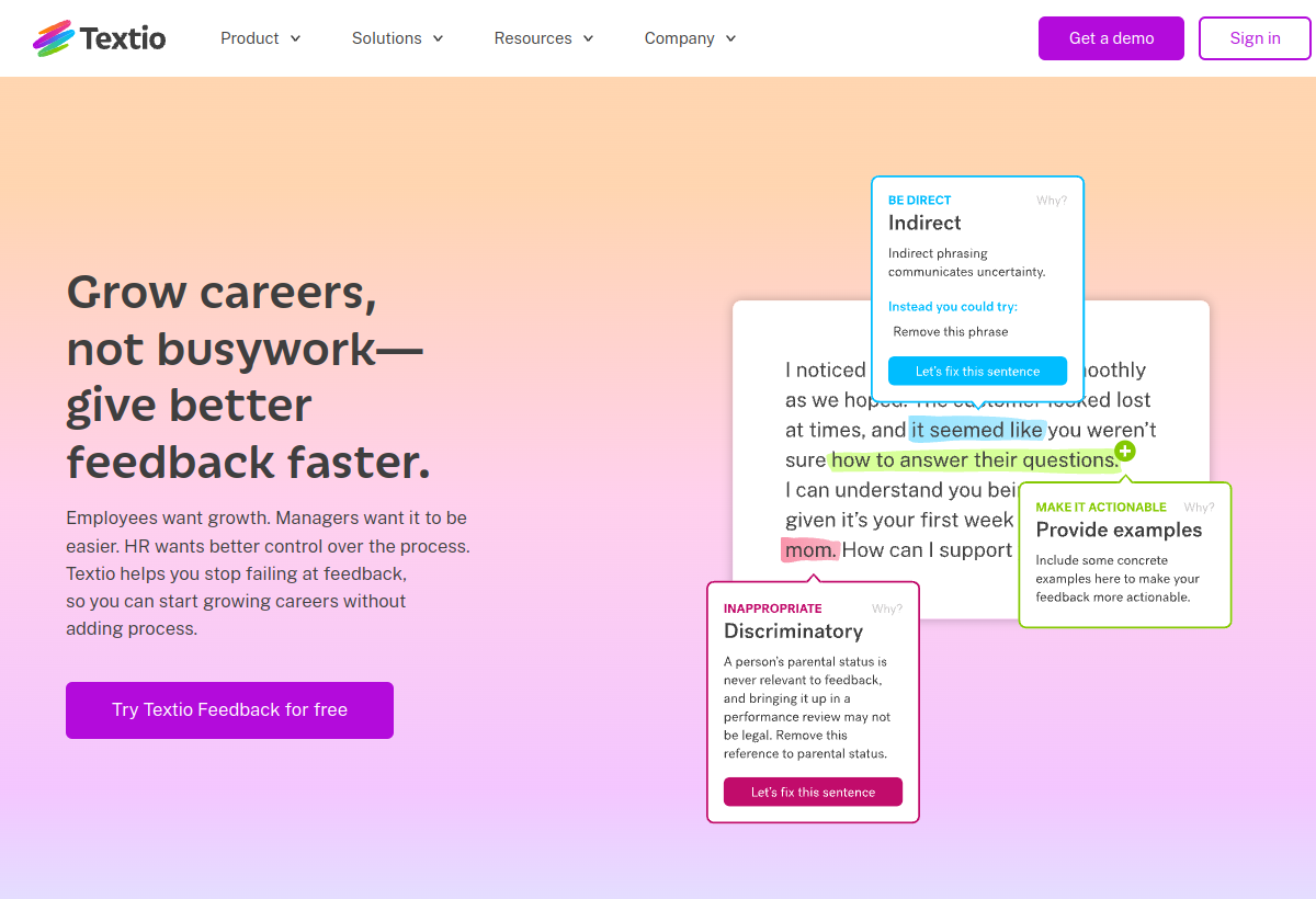 Textio screenshot