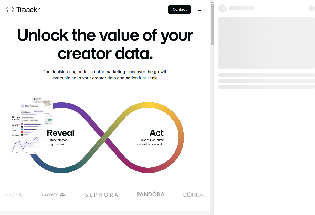 Traackr screenshot