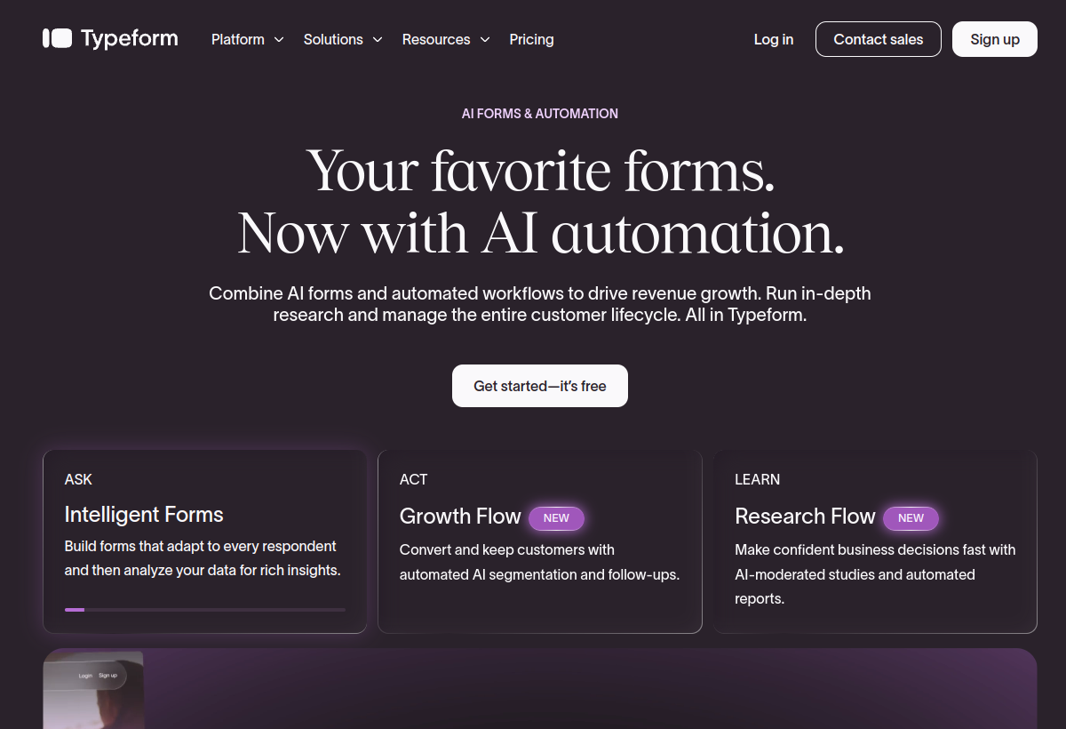 Typeform screenshot