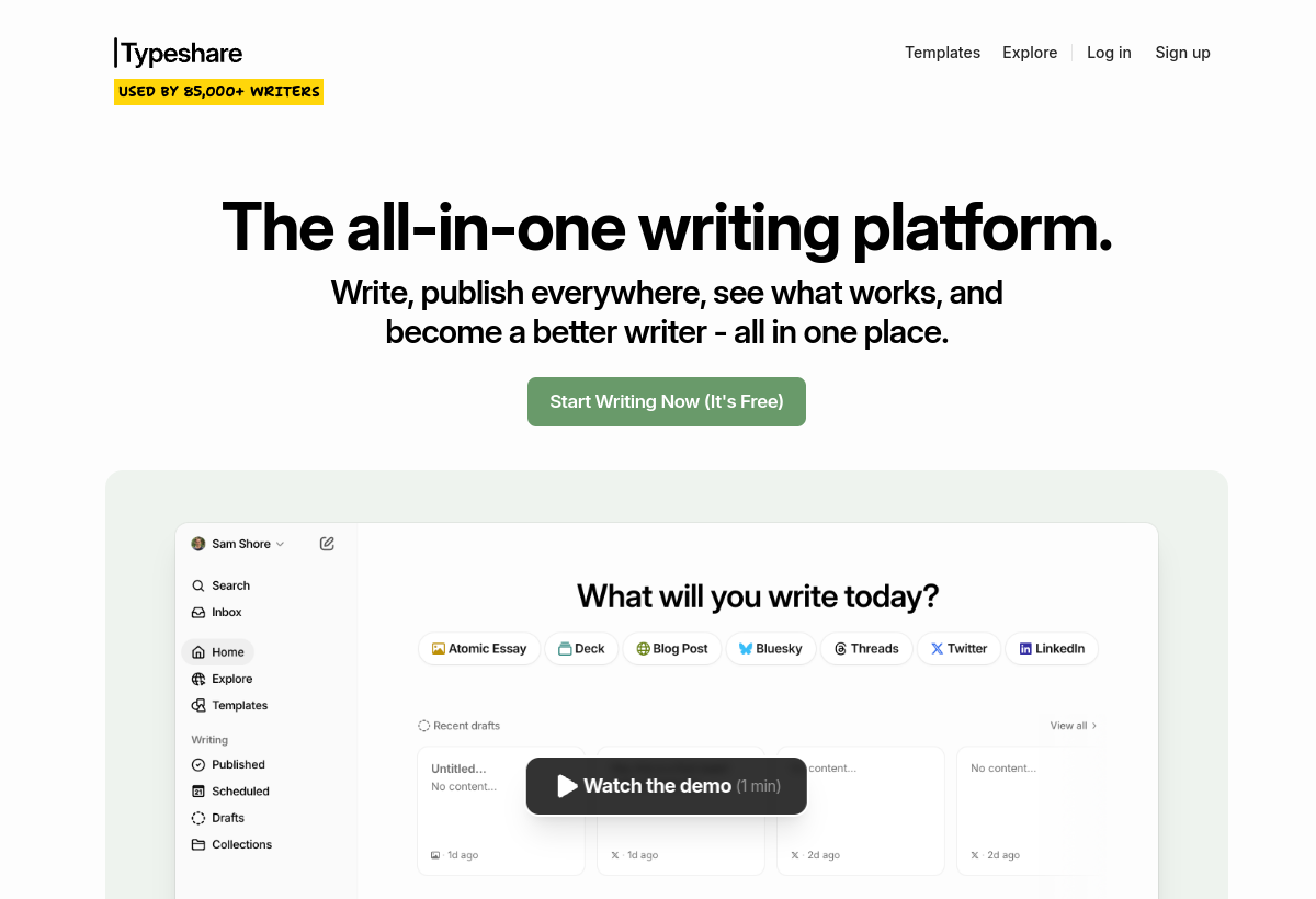 Typeshare screenshot