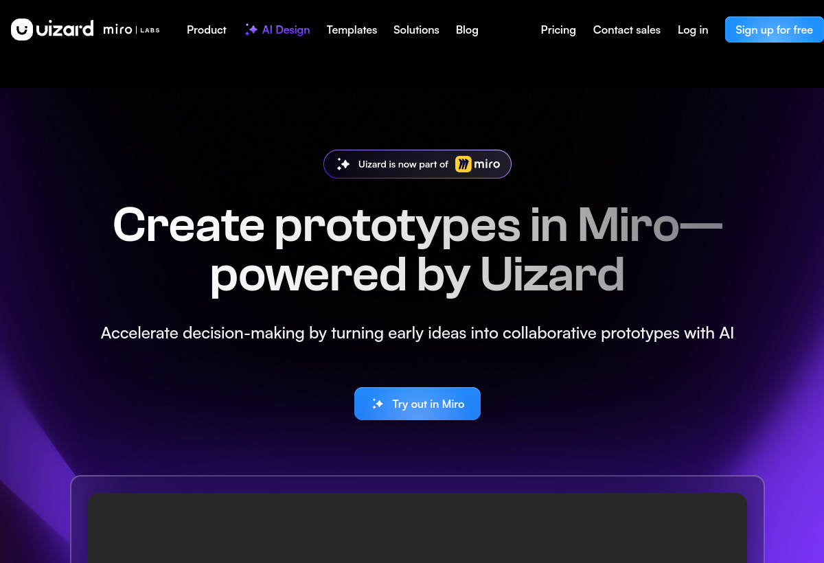 Uizard screenshot