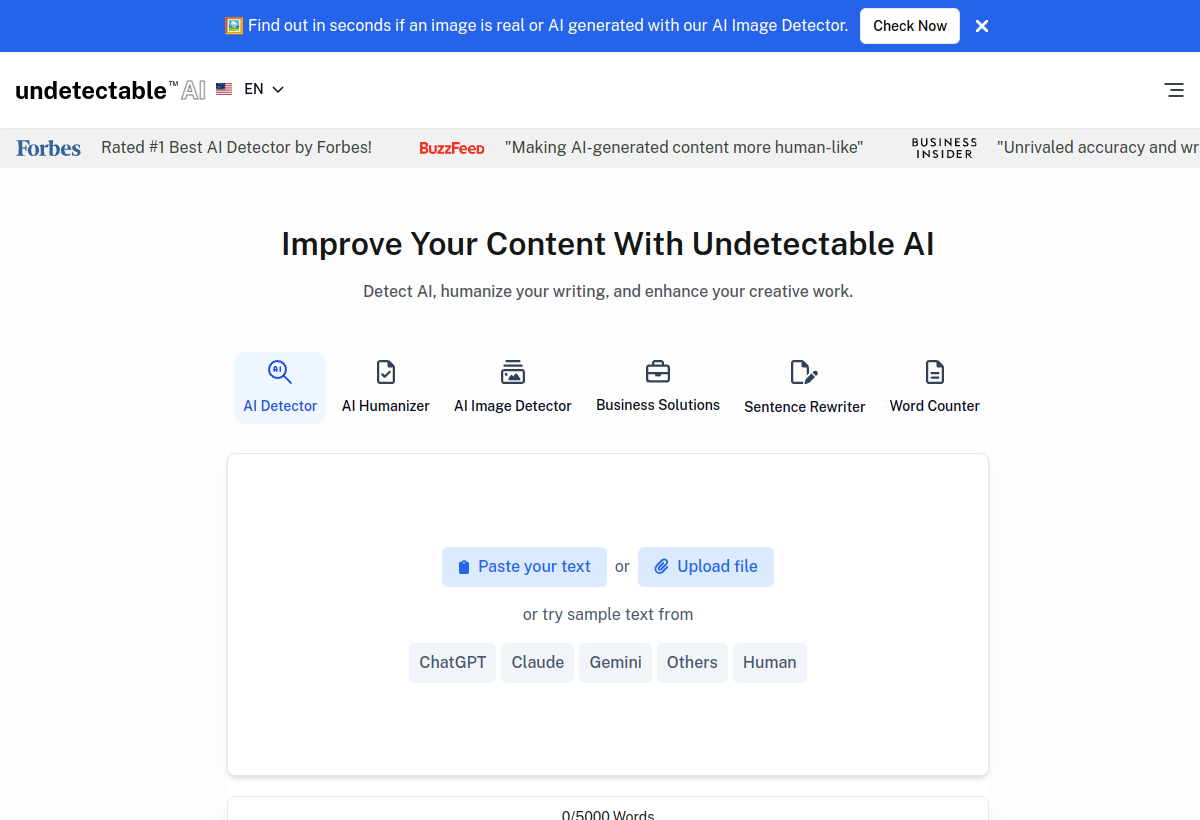 Undetectable AI screenshot