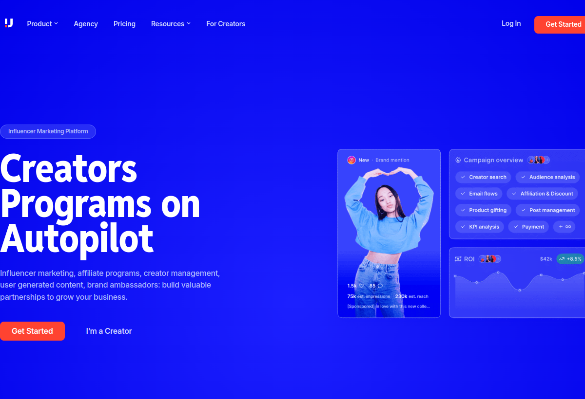 Upfluence screenshot