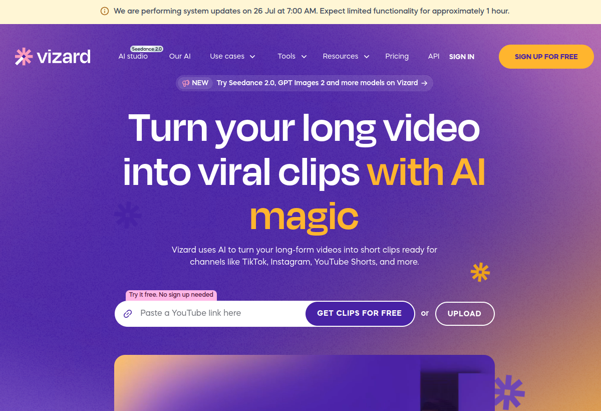 Vizard.ai screenshot