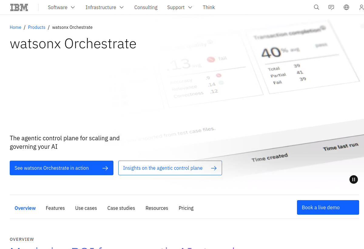 watsonx Orchestrate screenshot