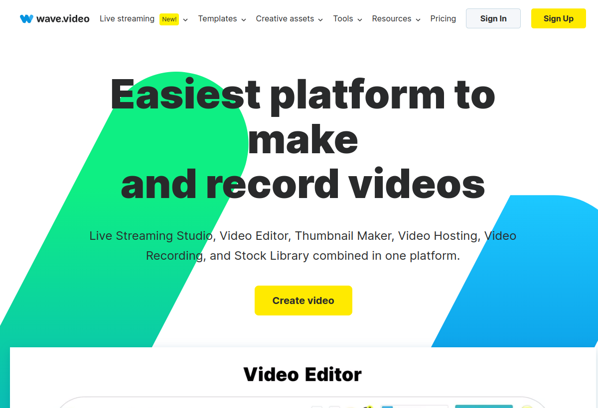 Wave.video AI Editor screenshot