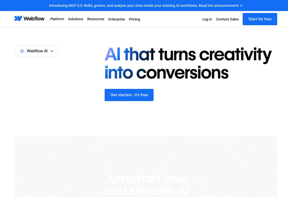 Webflow AI screenshot