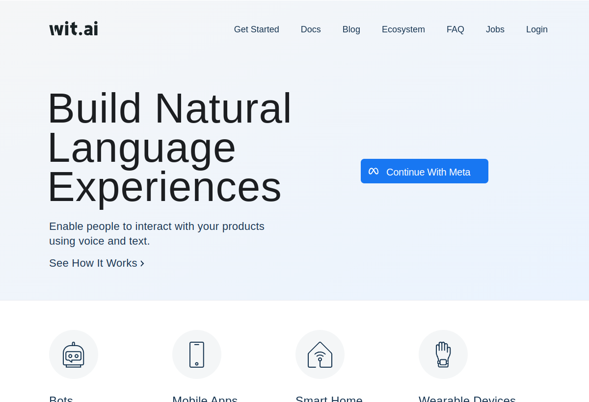 Wit.ai screenshot