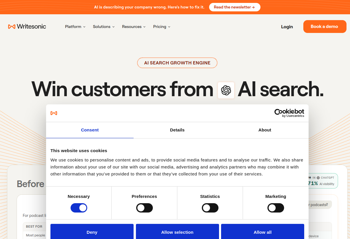 Writesonic screenshot