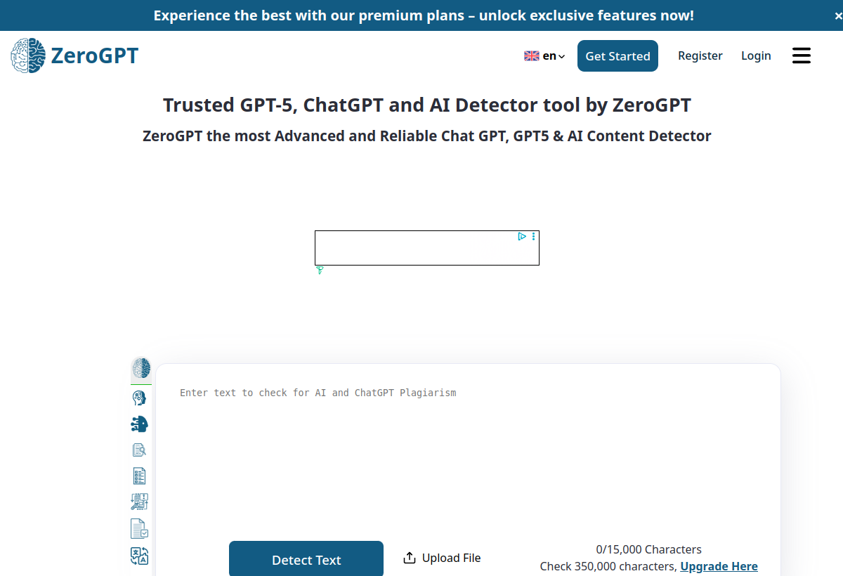 ZeroGPT screenshot