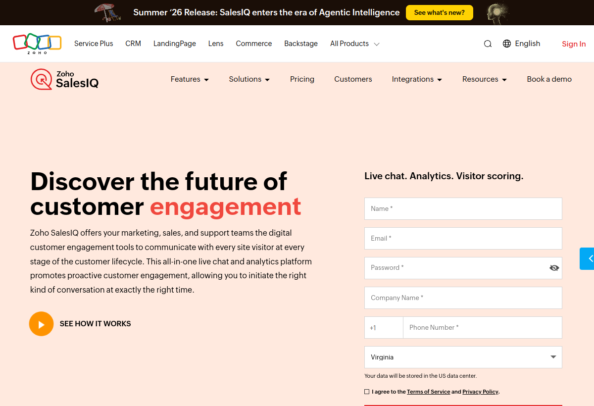 Zoho SalesIQ screenshot